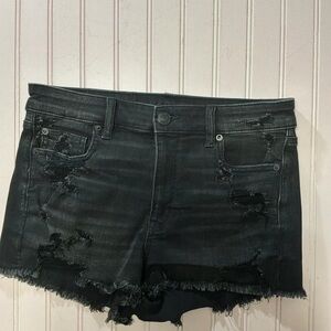 American Eagle Outfitters Next Level StretchBlack Distressed Jean Shorts
